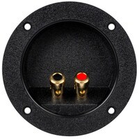 Round Speaker Wire Terminal Cup 4-1/8" Gold Spring-Loaded